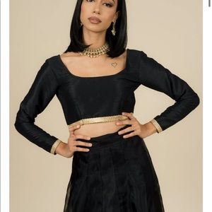 The Saree Room black and gold blouse sari